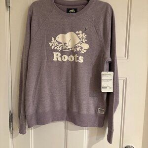 New With Tags  Classic Roots Cotton Fleece Crewneck Sweatshirt Size Large